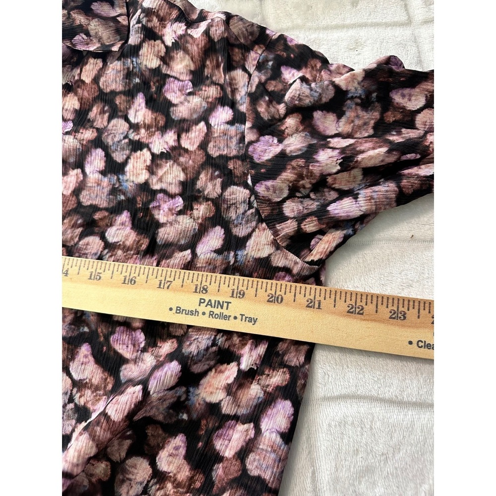 Vince Floral Print Silk Long Sleeve Button Up Blouse Top Womens XS - Picture 10 of 11